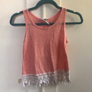 Rebel Sugar Crop Tank with Fringe